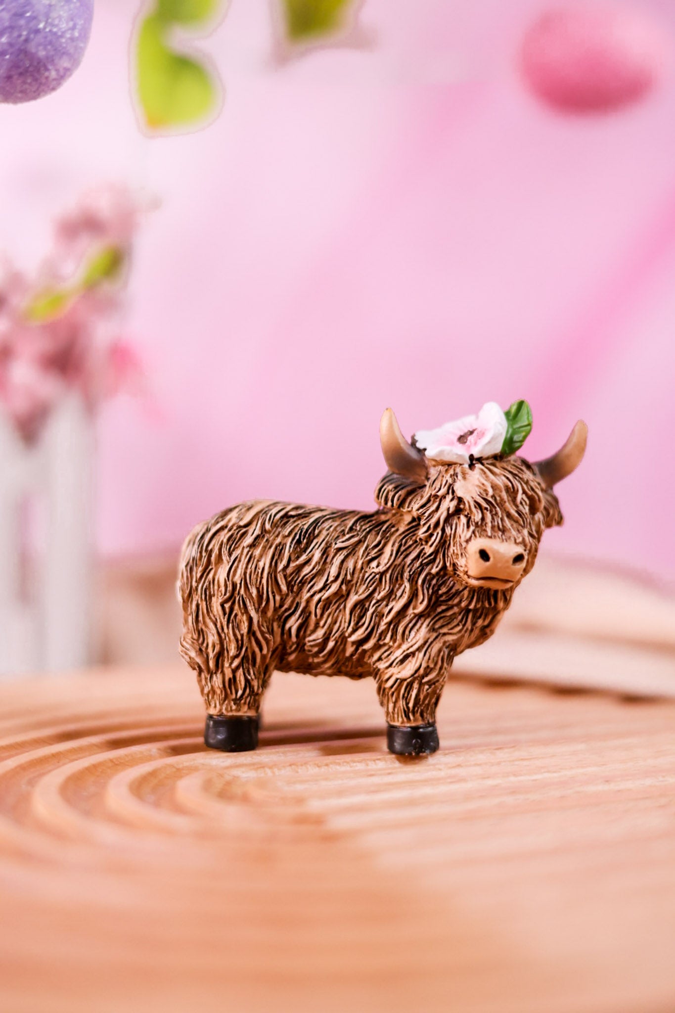Mini Resin Highland Easter Cow Figures (3 Styles)