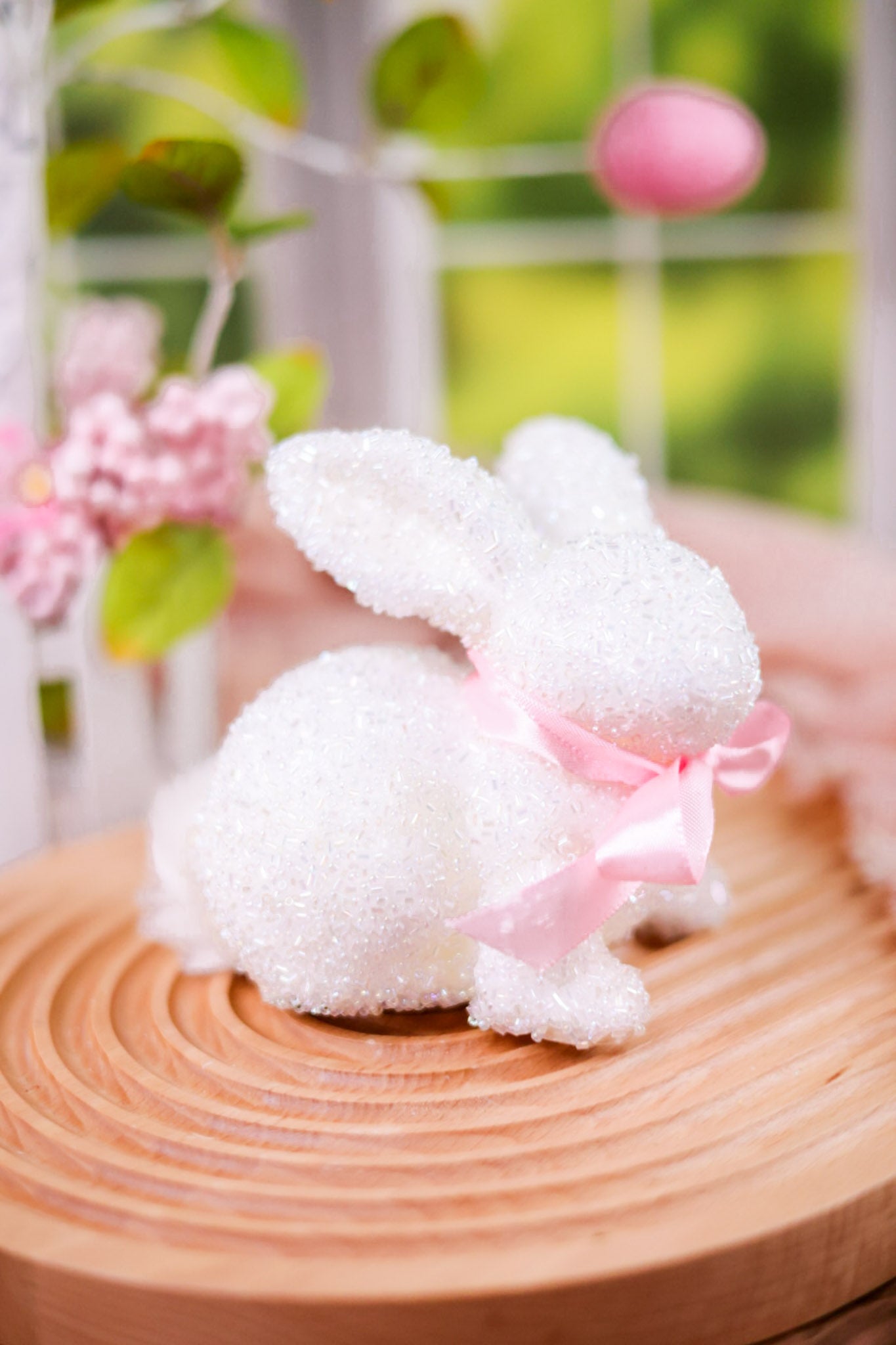 5.5" White Glitter Bunnies (2 Styles)