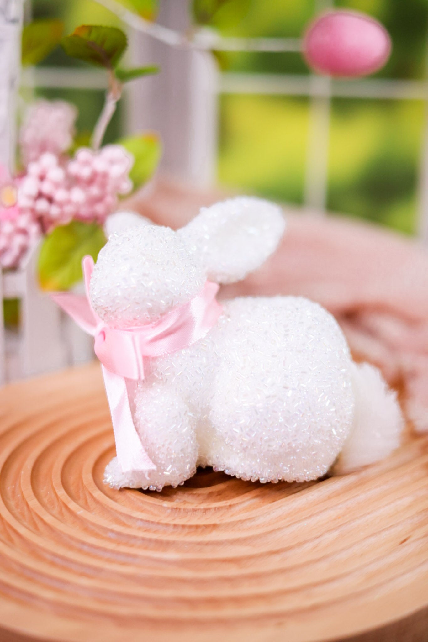 5.5" White Glitter Bunnies (2 Styles)