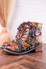 Floral Embossed Combat Boots