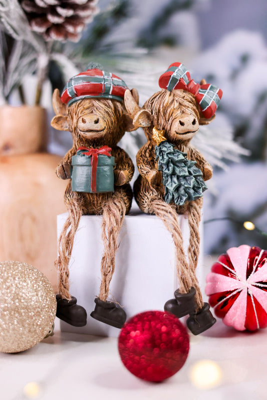Resin Highland Cow Shelf Sitters (2 Styles)
