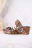 Moai Hand-Painted Leather Wedge Sandals