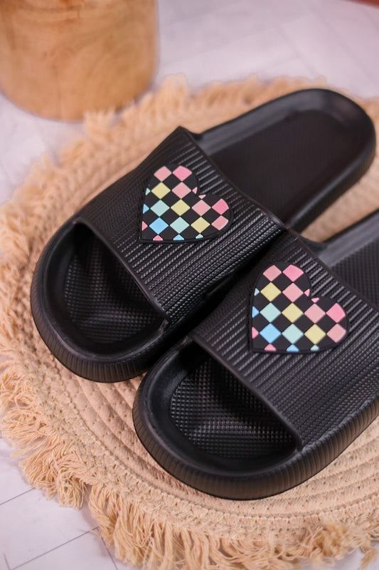Checker Heart Pool Slides