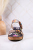 Moai Hand-Painted Leather Wedge Sandals