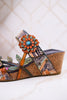 Moai Hand-Painted Leather Wedge Sandals