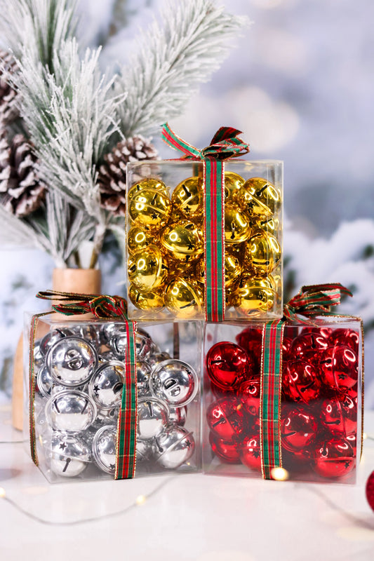 Set Of 36 Metal Holiday Bells (3 Colors)