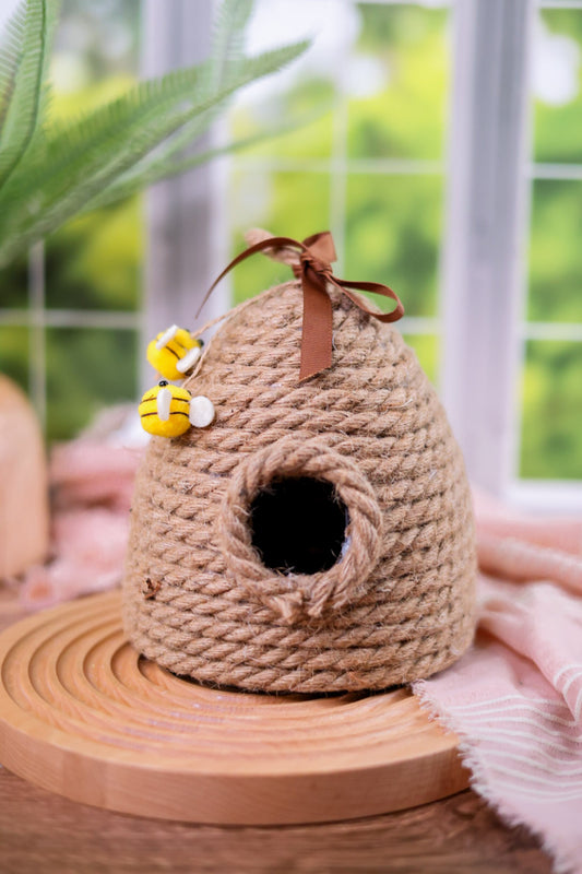 Jute Bee Hive Table Top Decorative Sitter