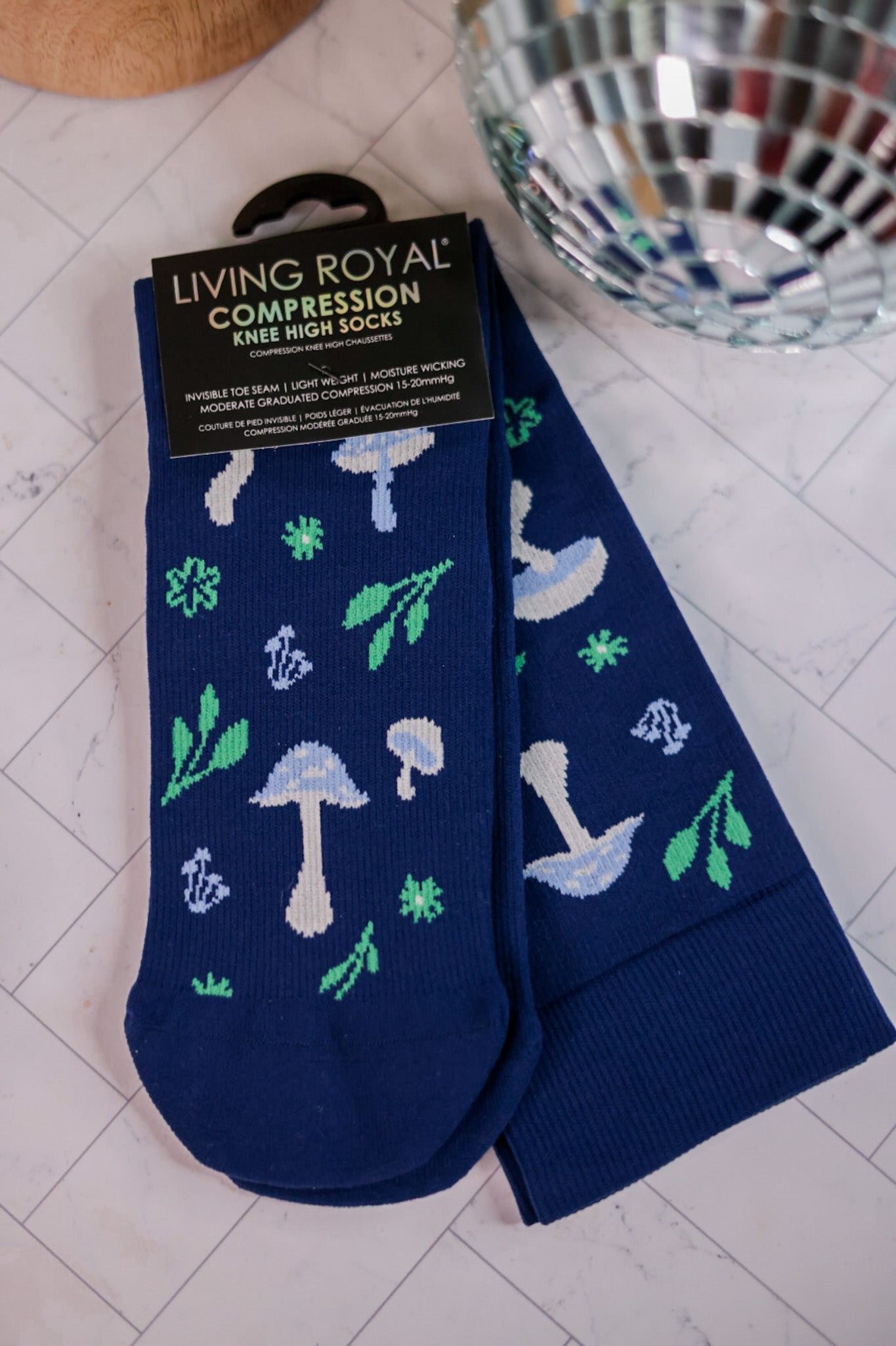 Mushroom Print Compression Socks