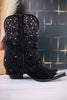 Stardust Rhinestone Studded Boots in Black