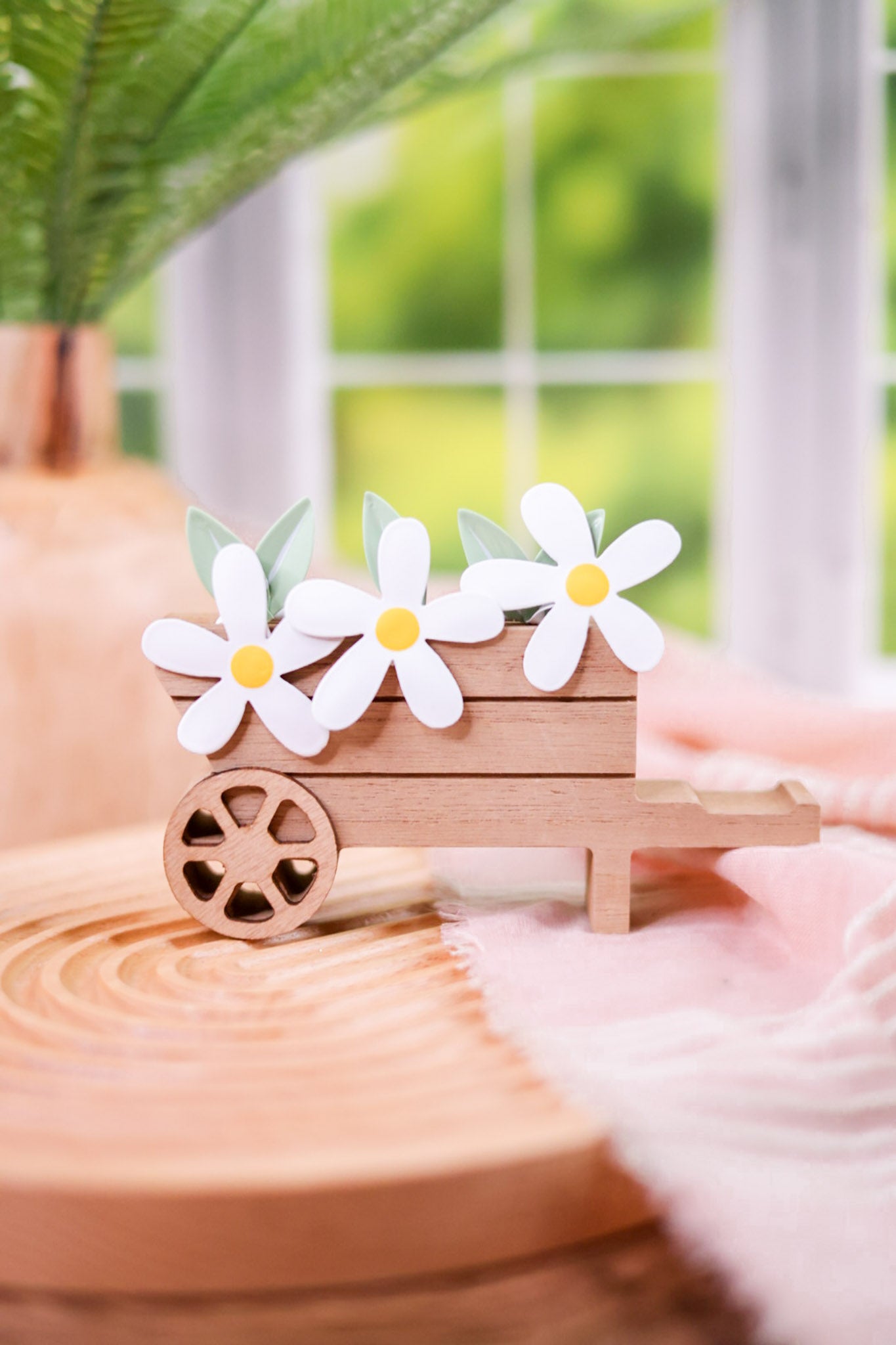 Daisy Wagon Wooden Sitter