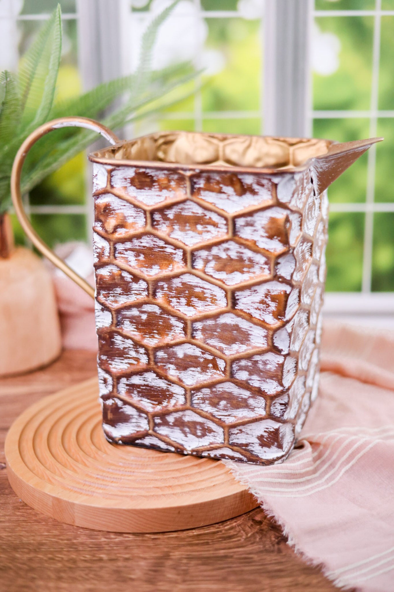 Square Metal Honeycomb Watering Can (2 Sizes)