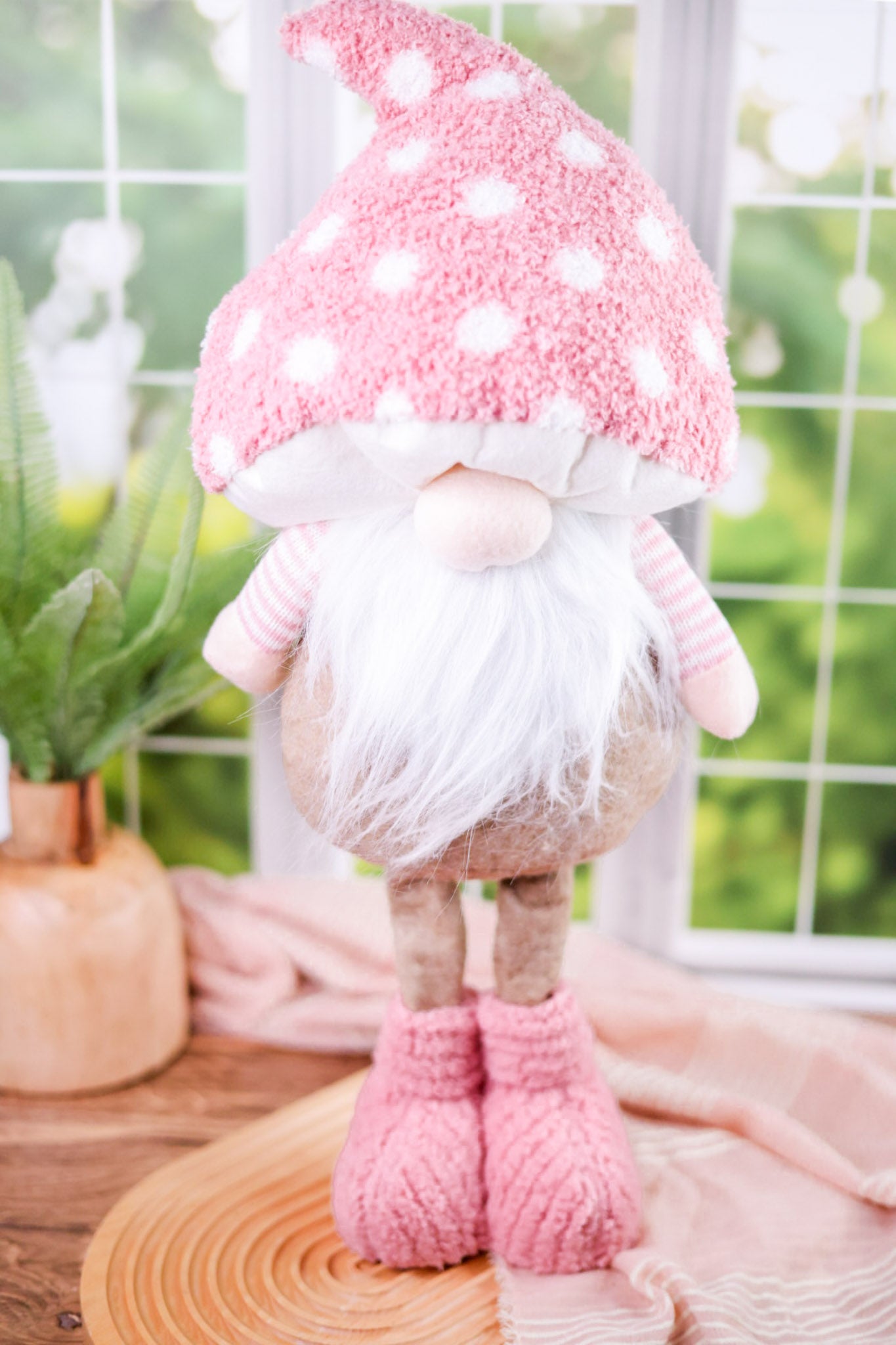 Pastel Mushroom Hat Plush Standing Gnomes (3 Colors)