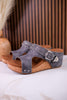 Gray "Dolly" Wedges With Rhinestone Accents