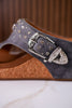 Gray "Dolly" Wedges With Rhinestone Accents