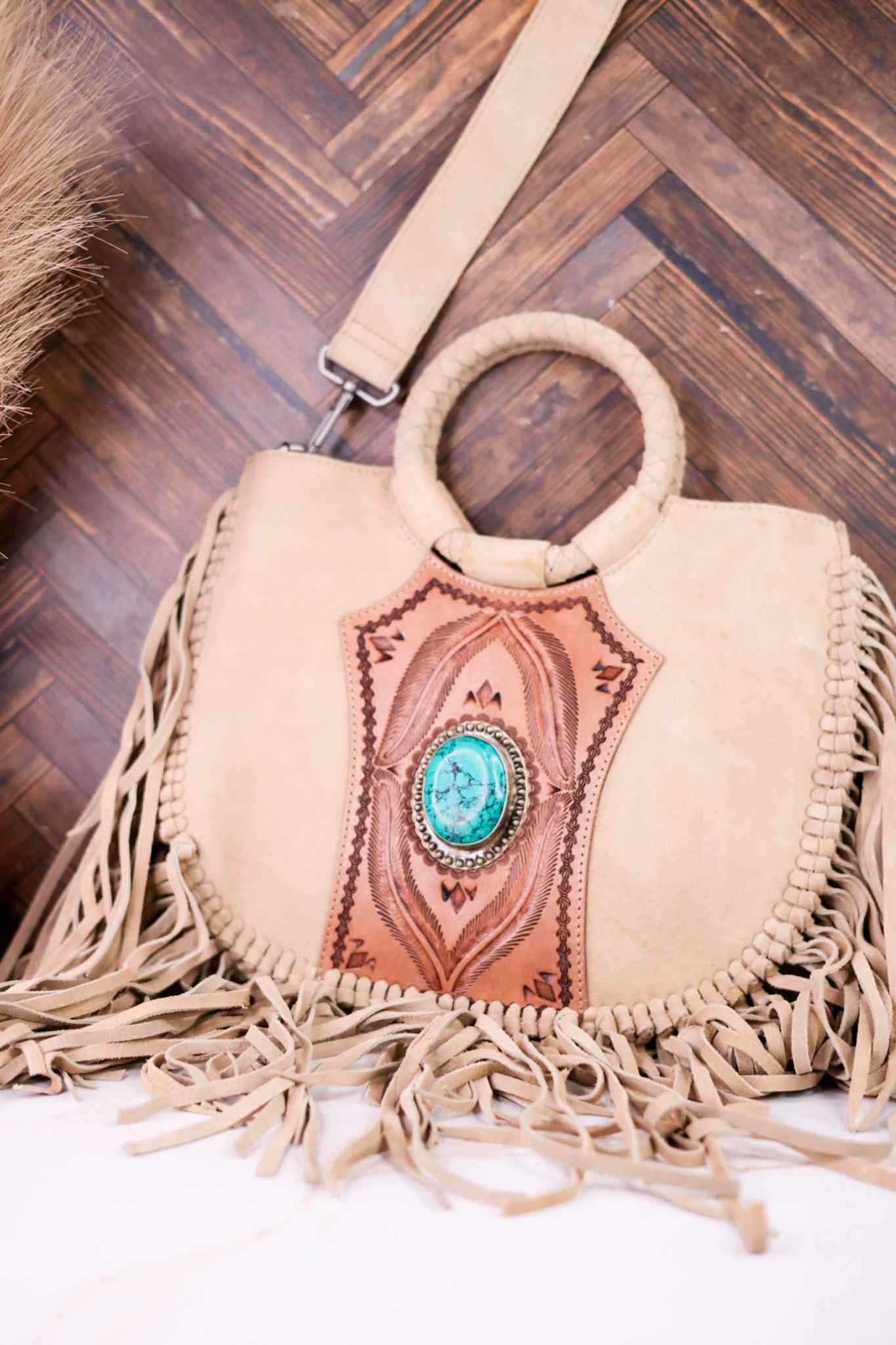 Sedona Tassel Bag In Suede Leather