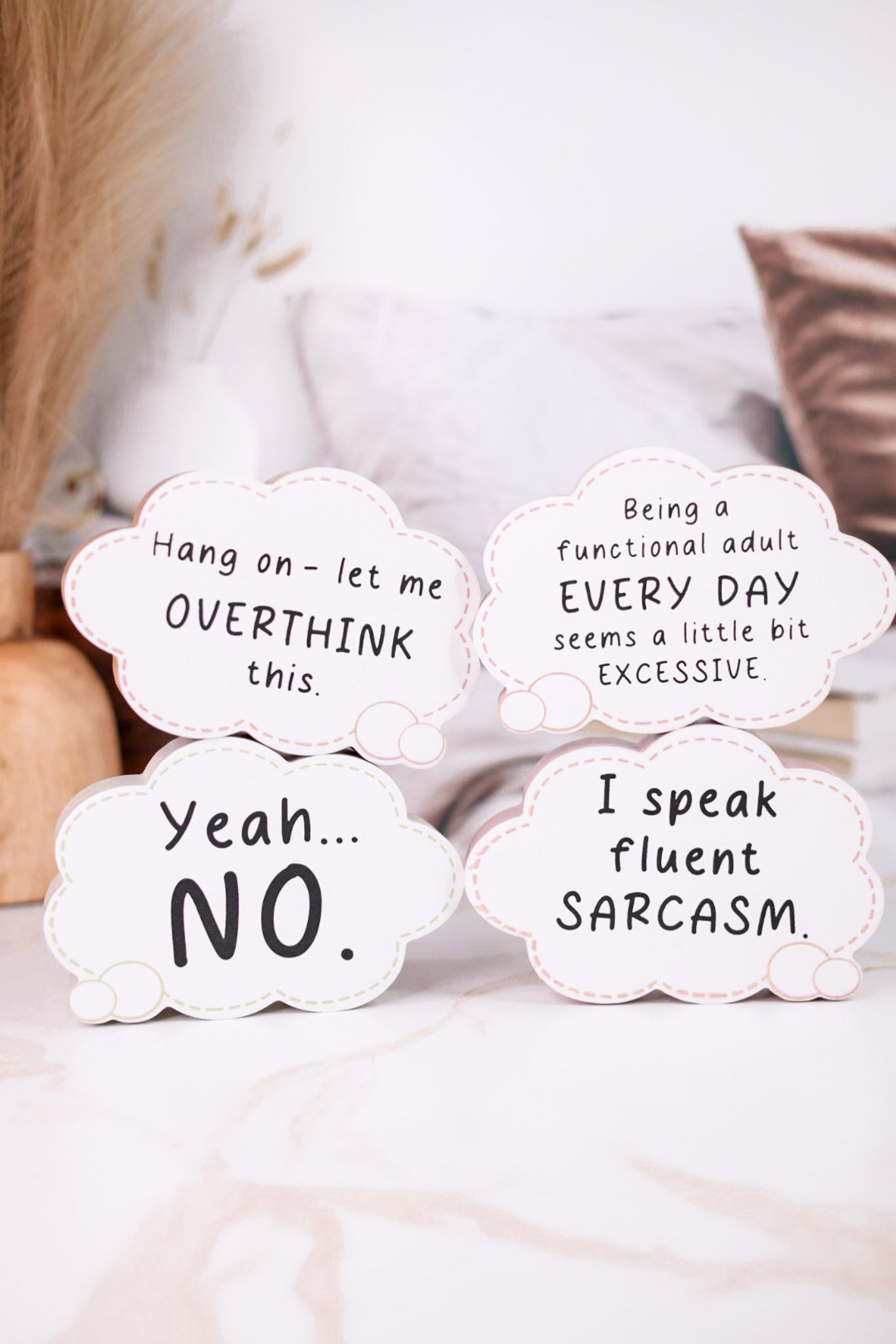 Funny Thought Bubble Chunky Wooden Sitters (4 Styles)