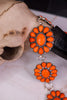 Orange Floral Concho Link Belt