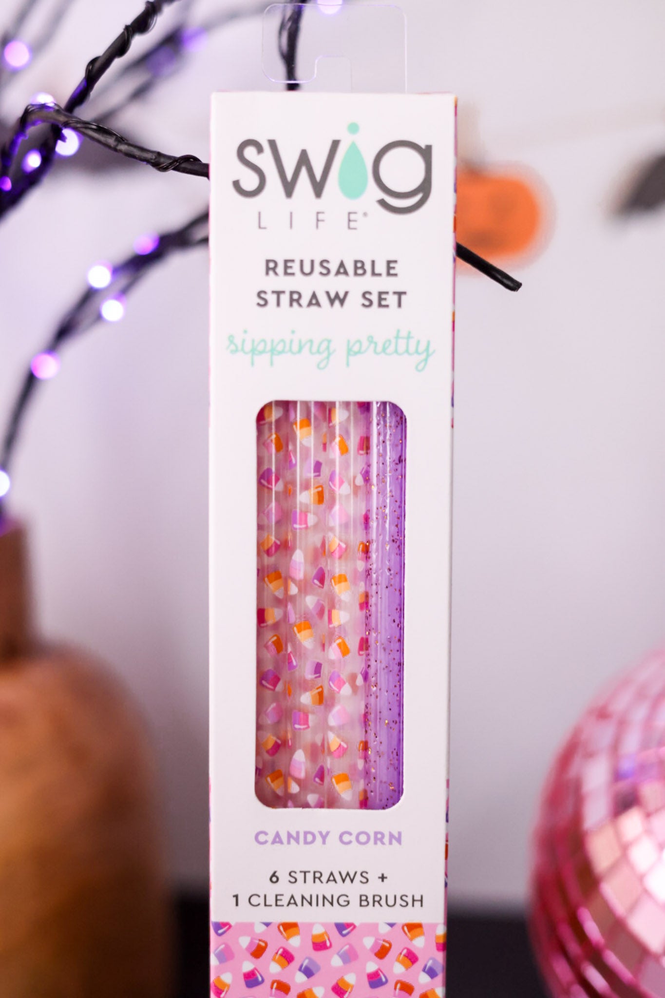 Candy Corn Reusable Straw Set