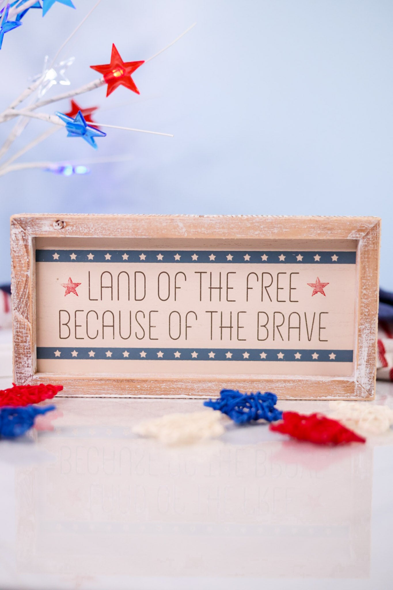Reversible "Gratitude" & Land Of The Free" Wooden Sign