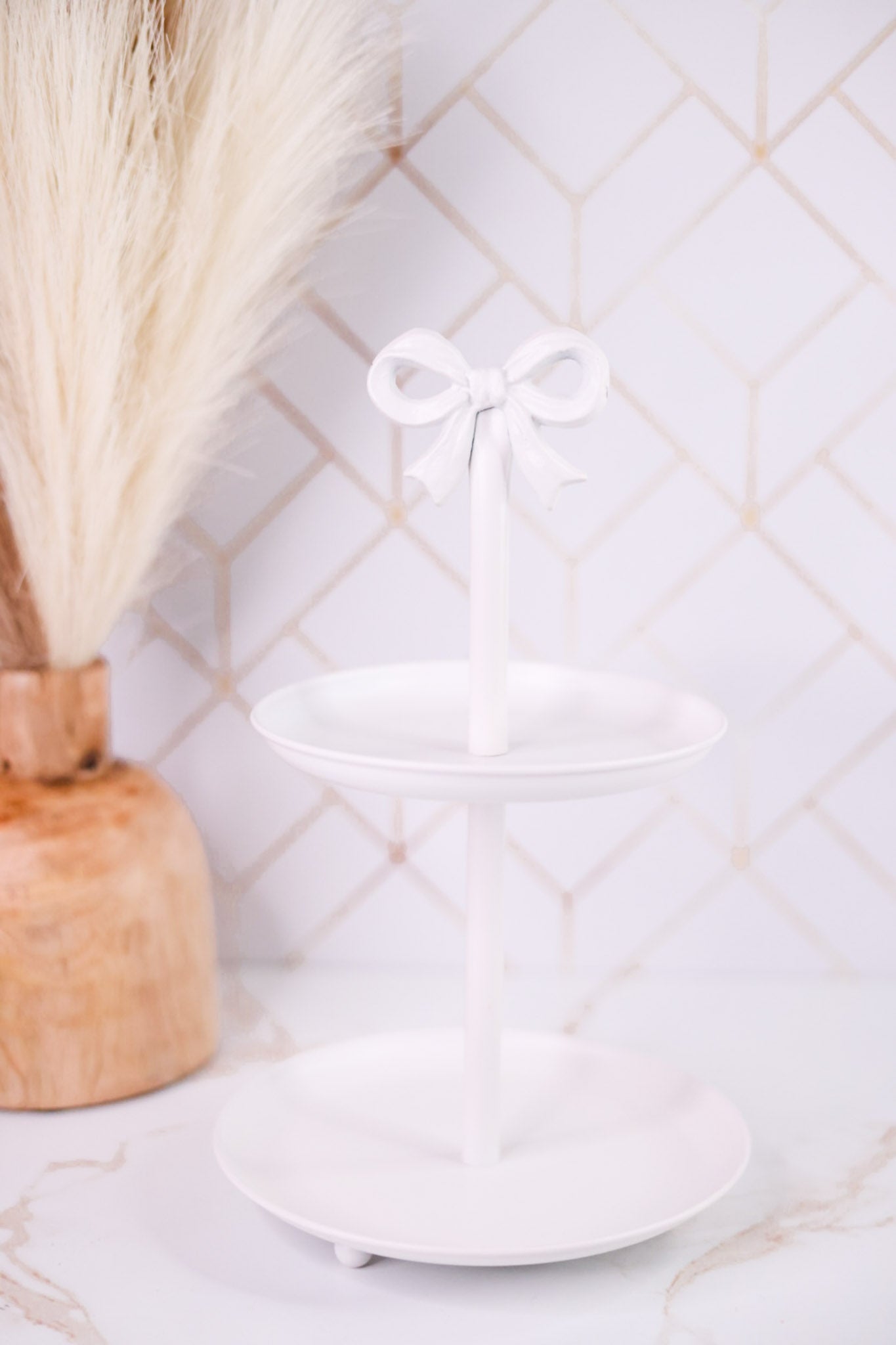 Metal Tiered Stands W/ Decorative Bow