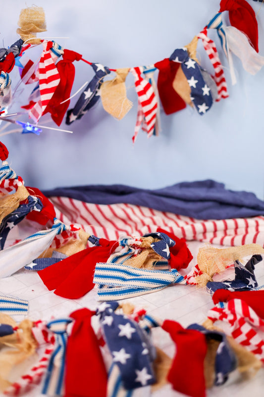 American Flag Tie Garland