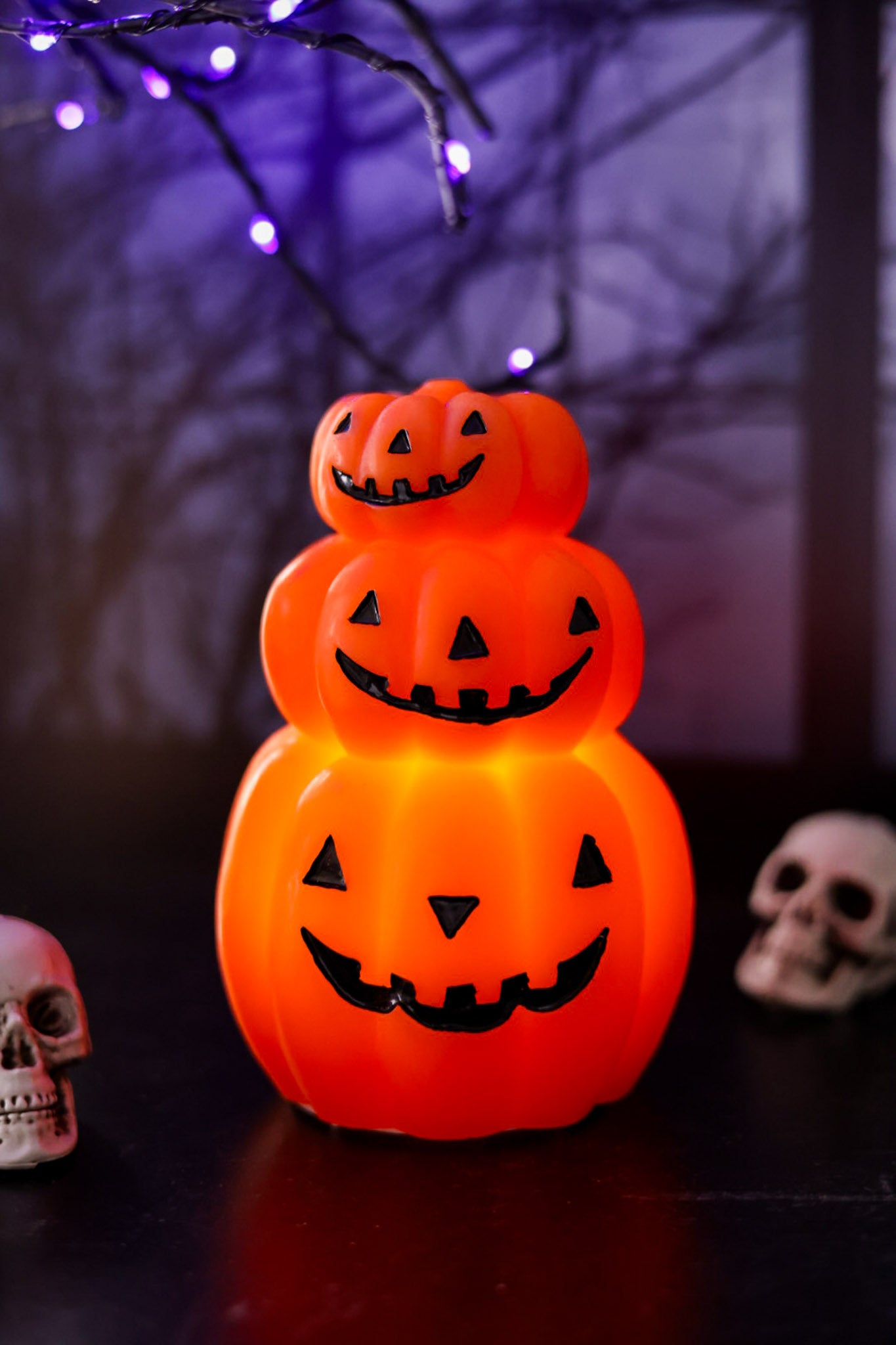 Flameless LED Happy Pumpkin