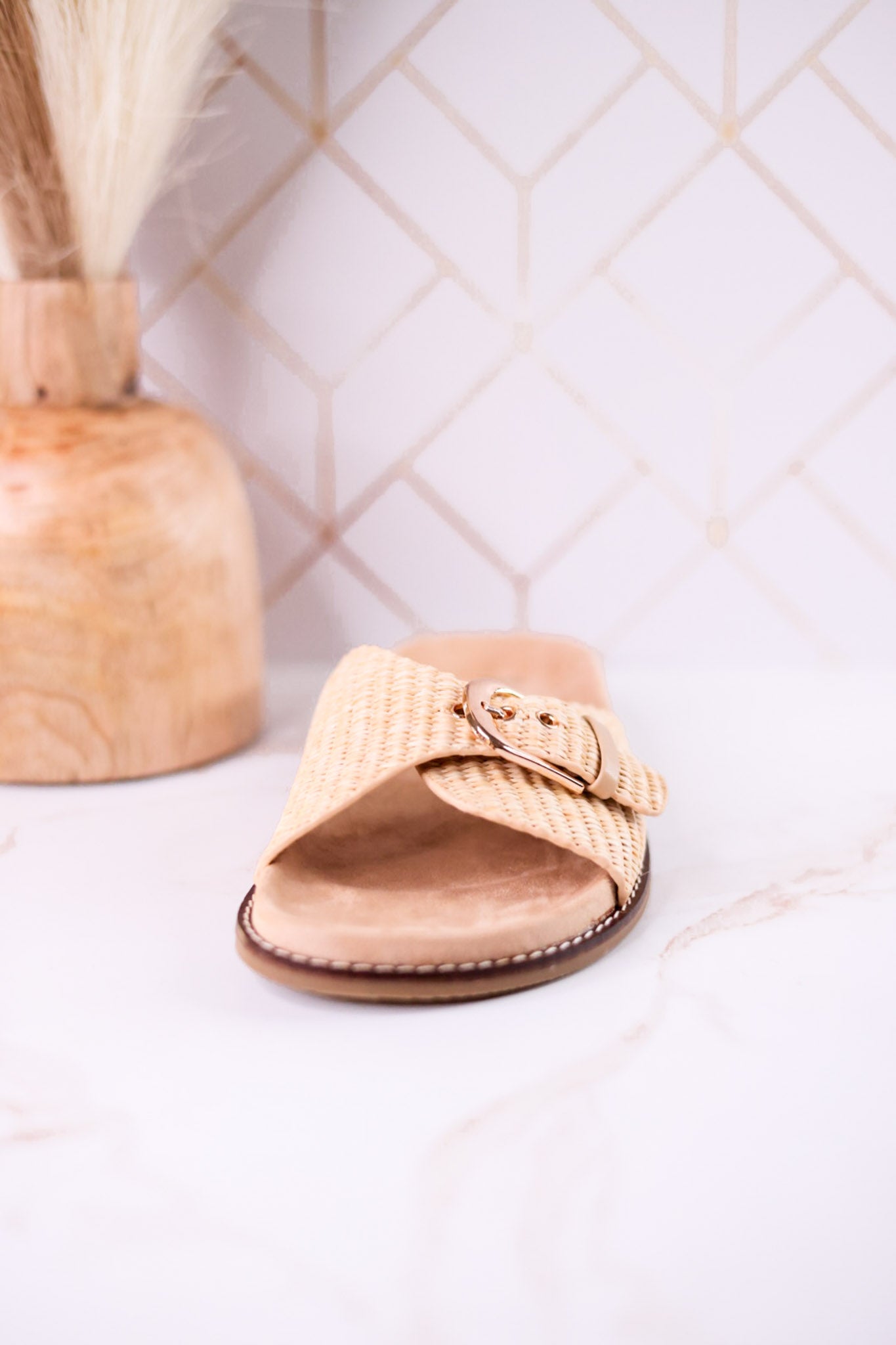 "Passport" Raffia Sandals With Buckle Strap