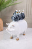 White Resin Pig & Rooster Family