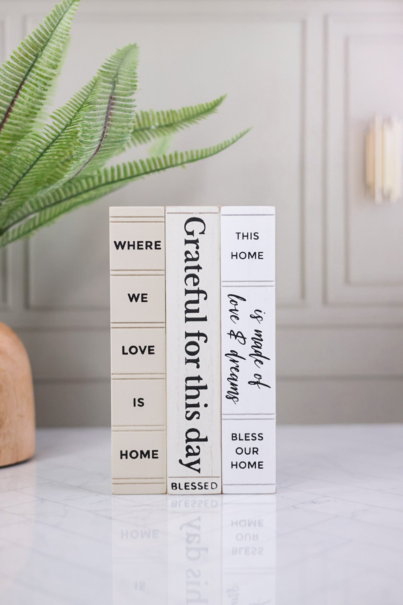 Grateful Home Wood Book End Blocks (3 Styles)
