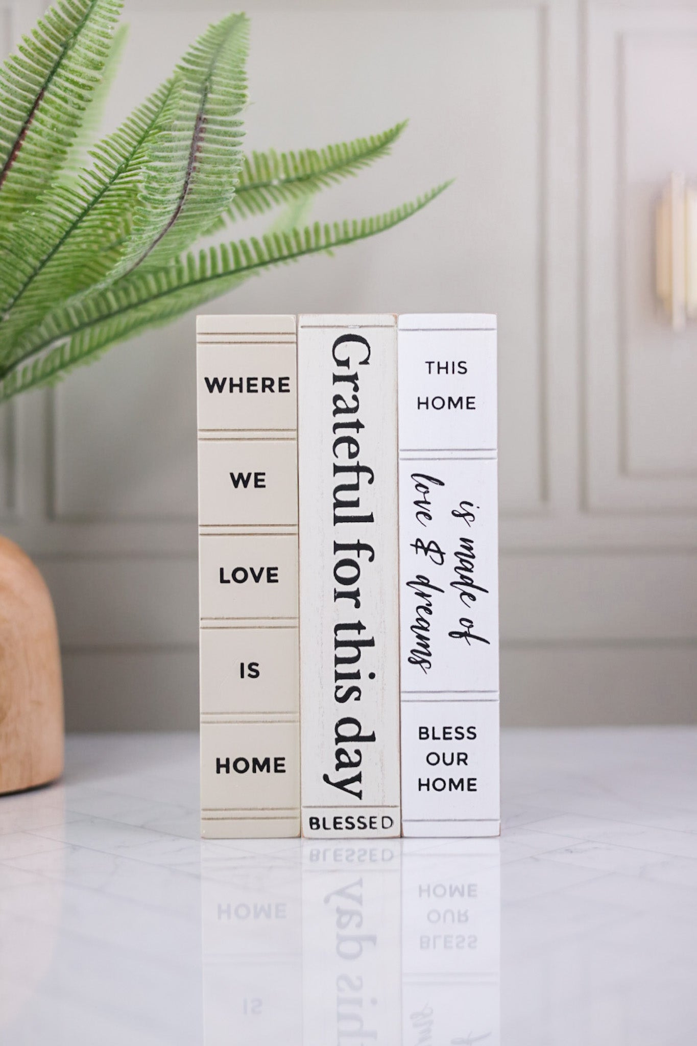 Grateful Home Wood Book End Blocks (3 Styles)
