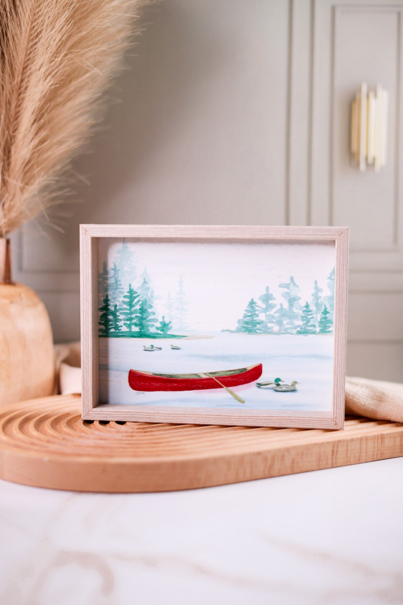 Wood Framed Lake Retreat Scene (2 Styles)