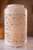 10.5" Dotted White Lantern with Gold Interior
