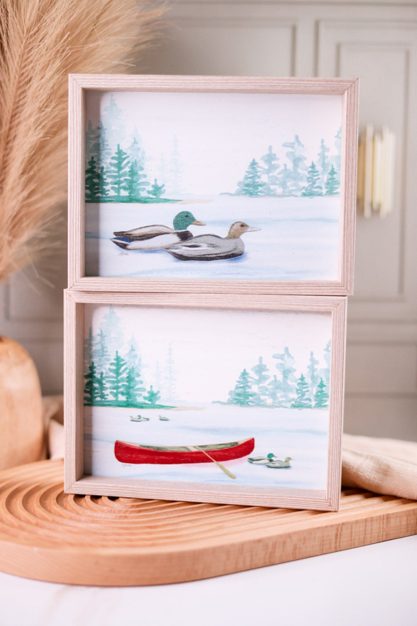 Wood Framed Lake Retreat Scene (2 Styles)