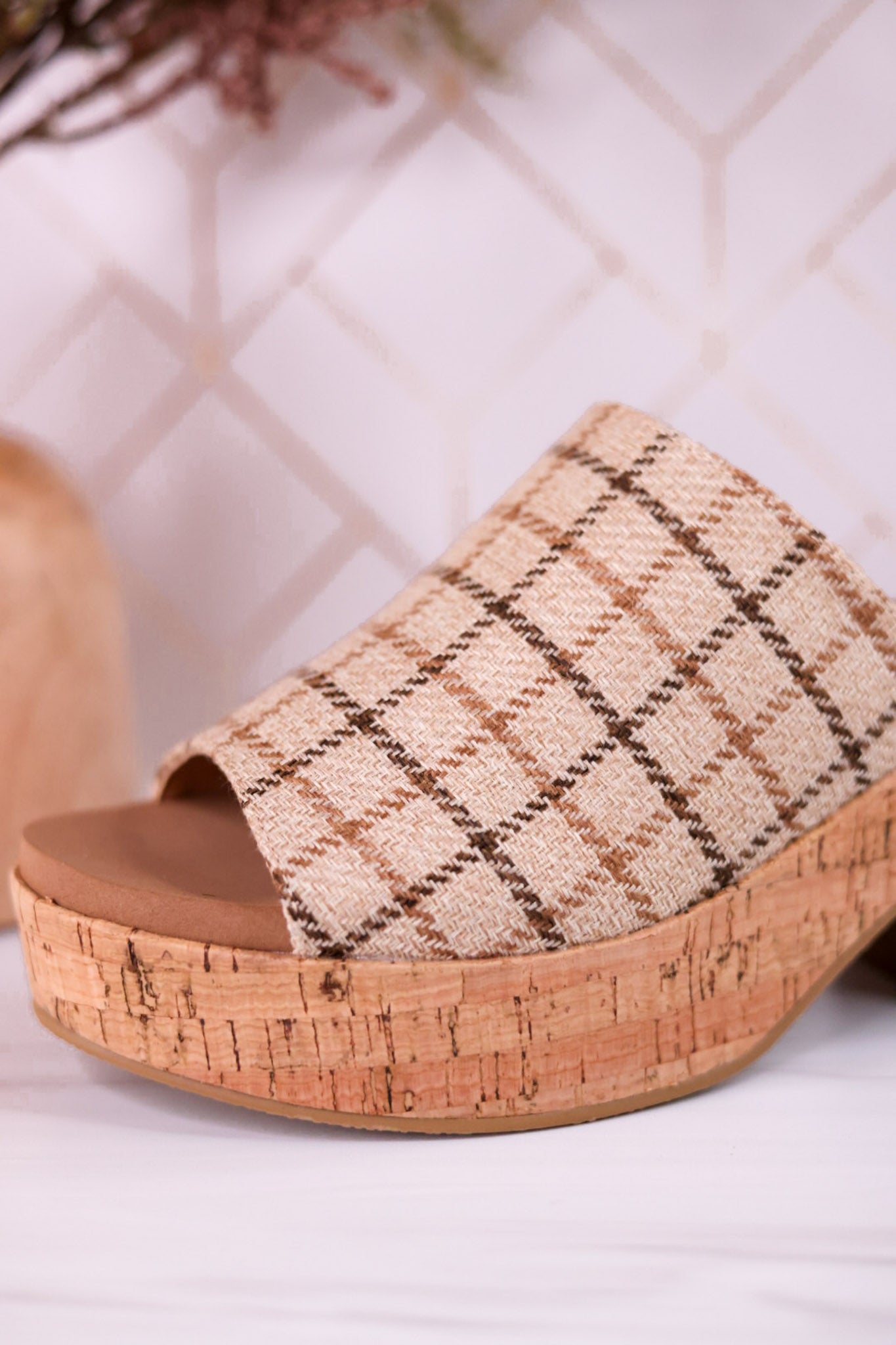Totally Buggin Camel Plaid Clogs