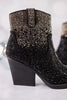 Maya Black Rhinestone Ankle Boots