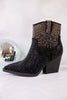Maya Black Rhinestone Ankle Boots