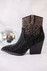 Maya Black Rhinestone Ankle Boots