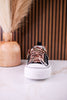 Black "Harmon" Sneakers With Leopard Print & Rhinestone Laces