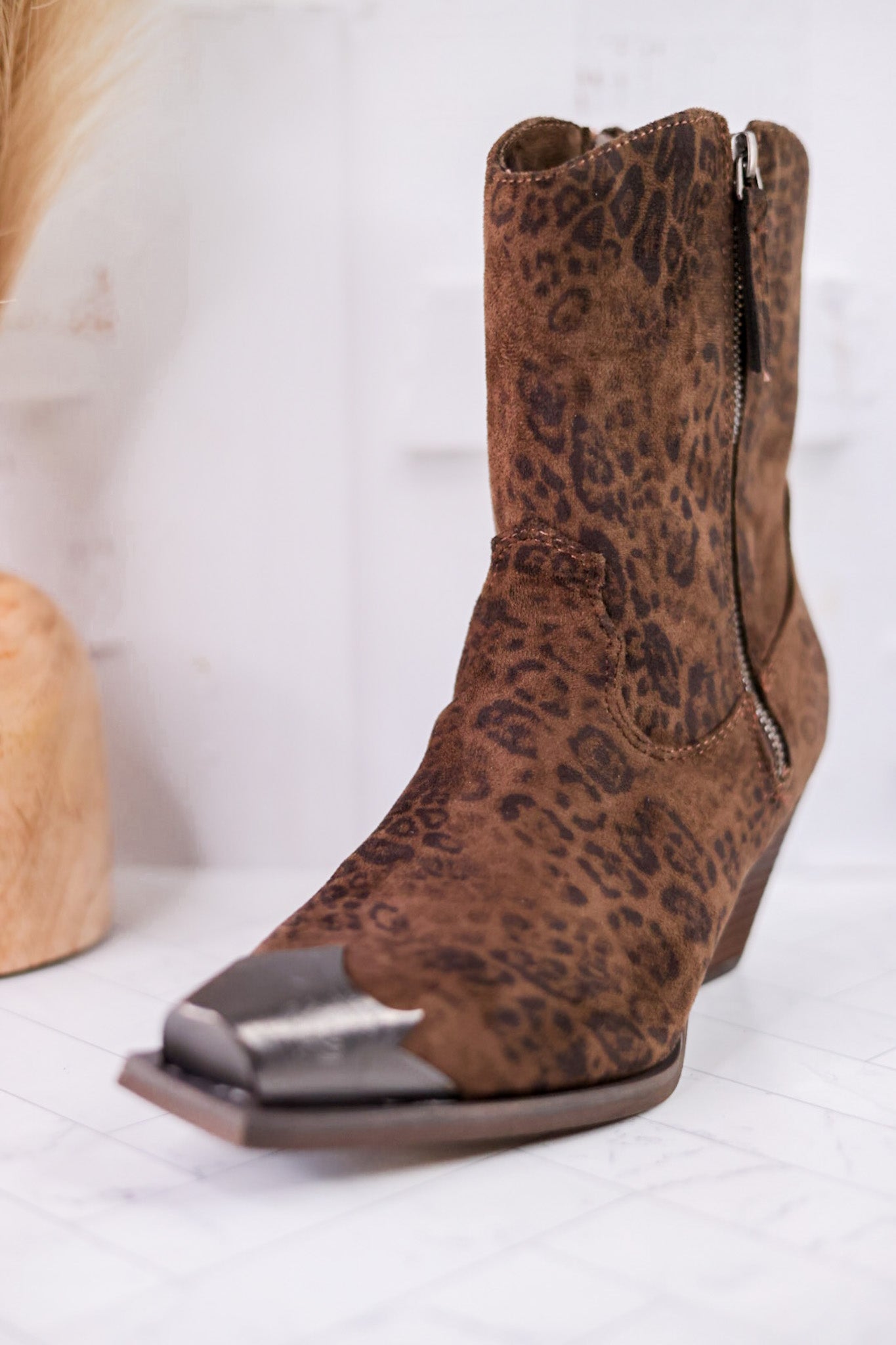 Jimi Black Leopard Ankle Boots