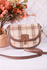 The Calloway Rust And Cream Plaid Crossbody Bag