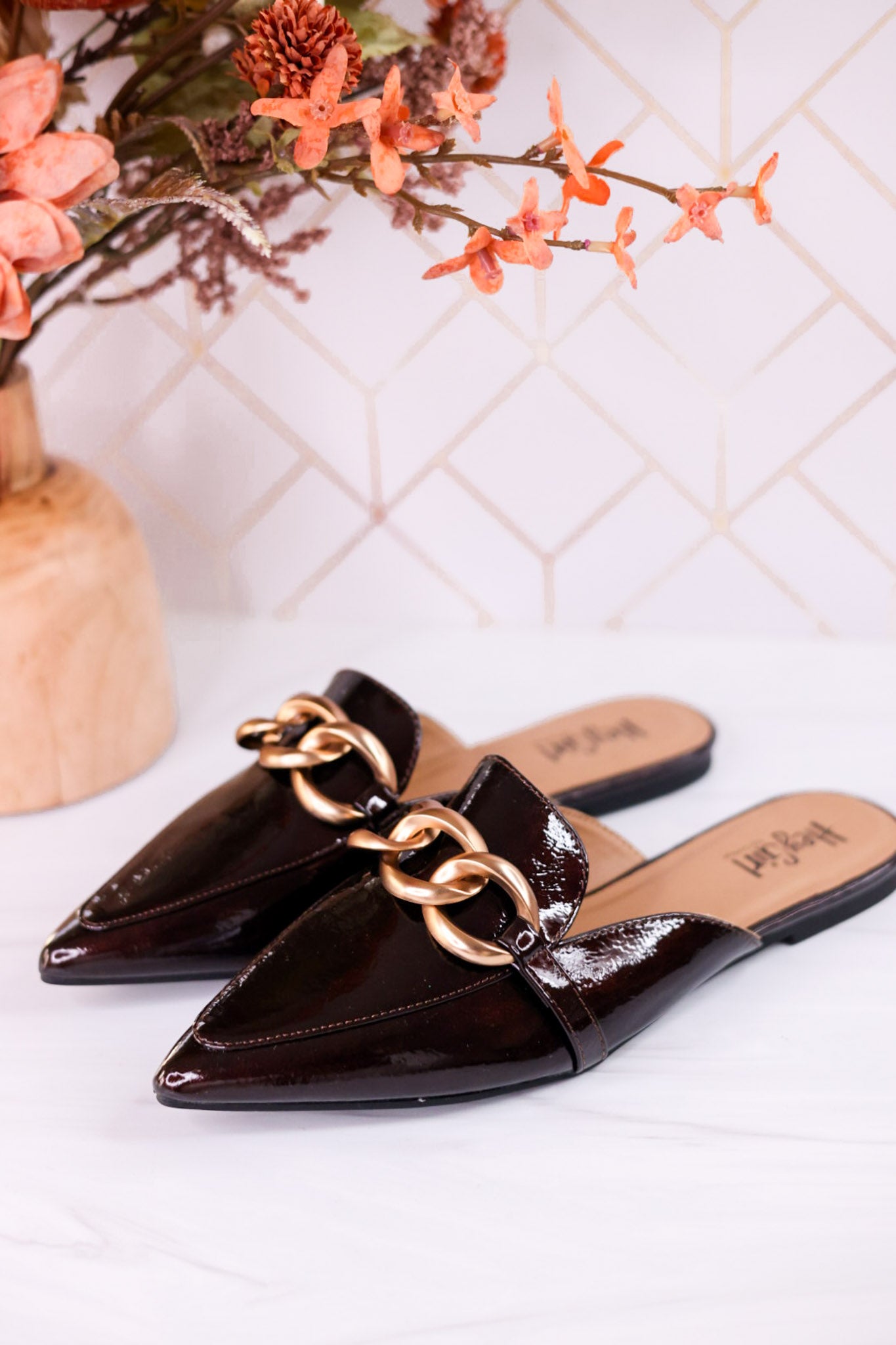 Playin For Keeps Merlot Patent Leather Mules