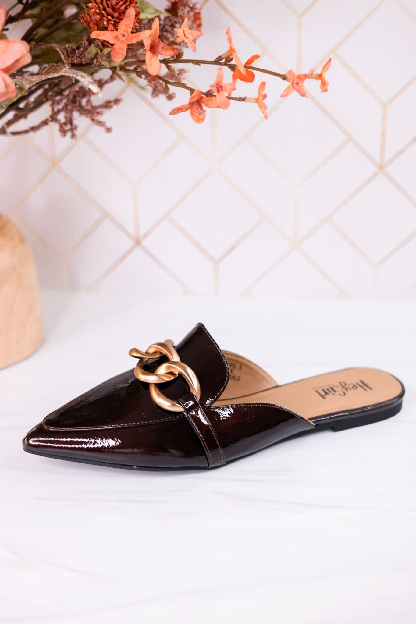 Playin For Keeps Merlot Patent Leather Mules