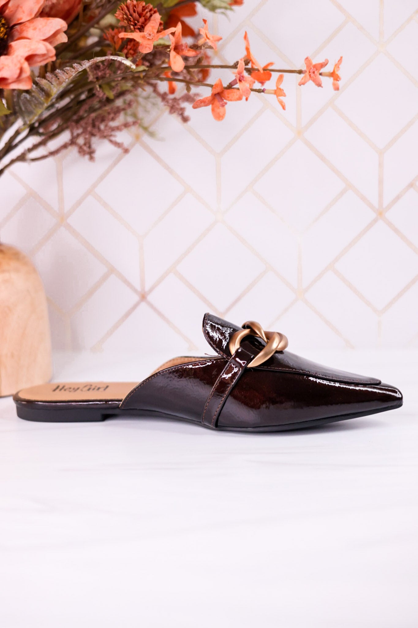 Playin For Keeps Merlot Patent Leather Mules