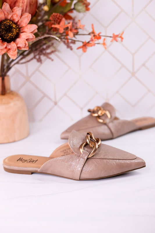 Playin For Keeps Taupe Mules