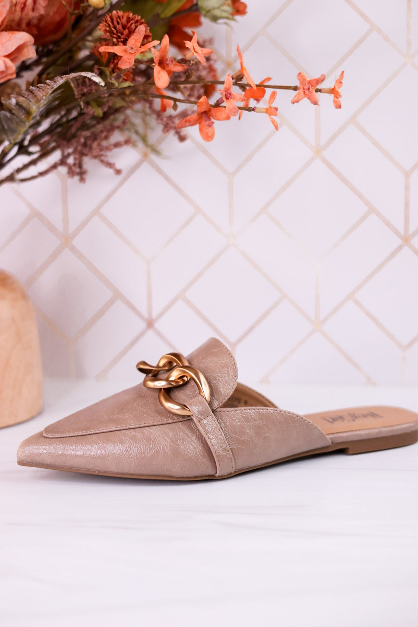 Playin For Keeps Taupe Mules