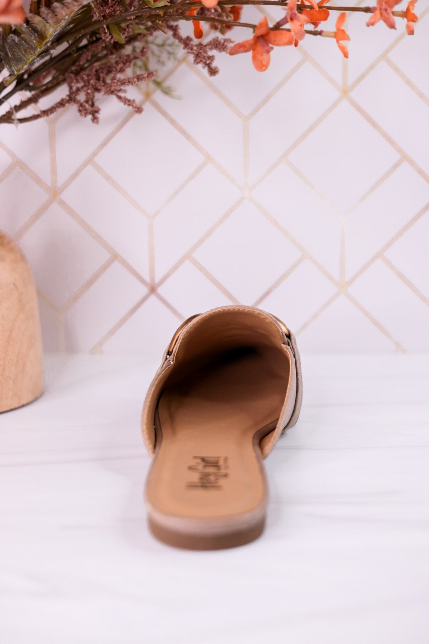 Playin For Keeps Taupe Mules