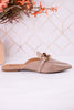 Playin For Keeps Taupe Mules