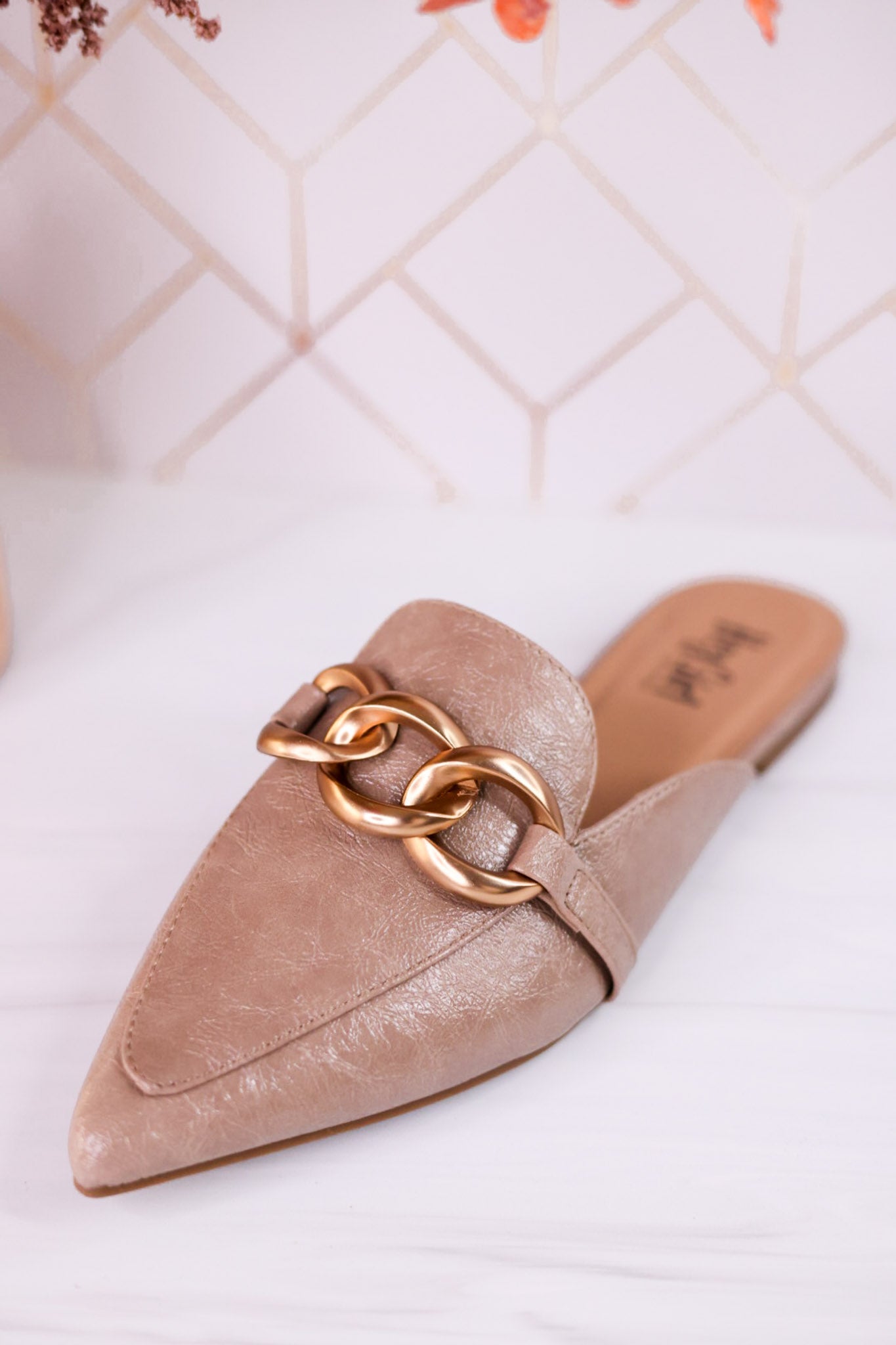 Playin For Keeps Taupe Mules