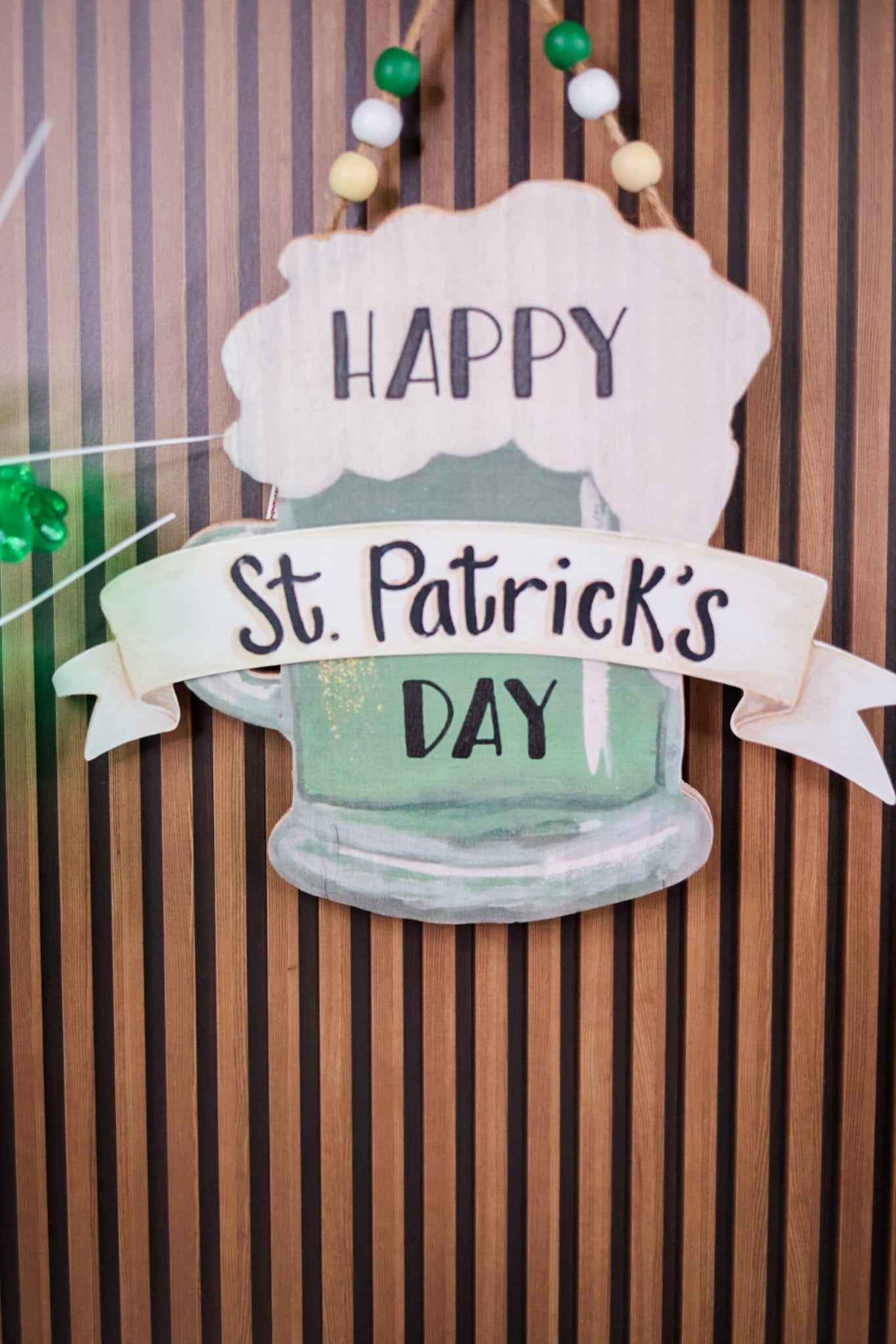 Happy St. Patrick's Day Wooden Stein Wall Sign