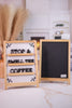 Wooden Tabletop Reversible Coffee/Chalkboard Sign (Two Styles)